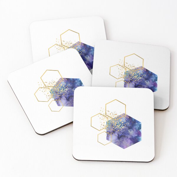 Item preview, Lilac abstract alcohol ink honeycomb design designed and sold by CreativeStrand.