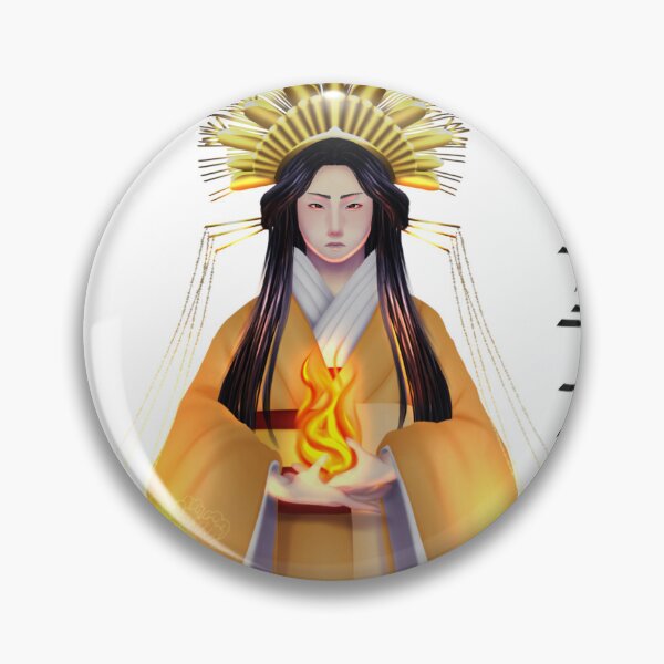 Item preview, Sun Goddess Amaterasu - white background w lighting - Katakana Typography designed and sold by Leeh-designs.