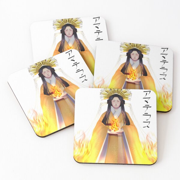 Item preview, Sun Goddess Amaterasu - white background w lighting - Katakana Typography designed and sold by Leeh-designs.