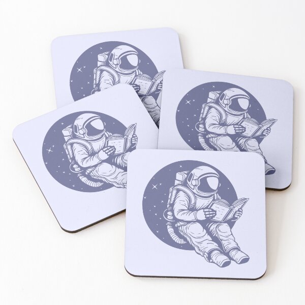 Item preview, Astronaut reading a book in purple designed and sold by KWZCreates.