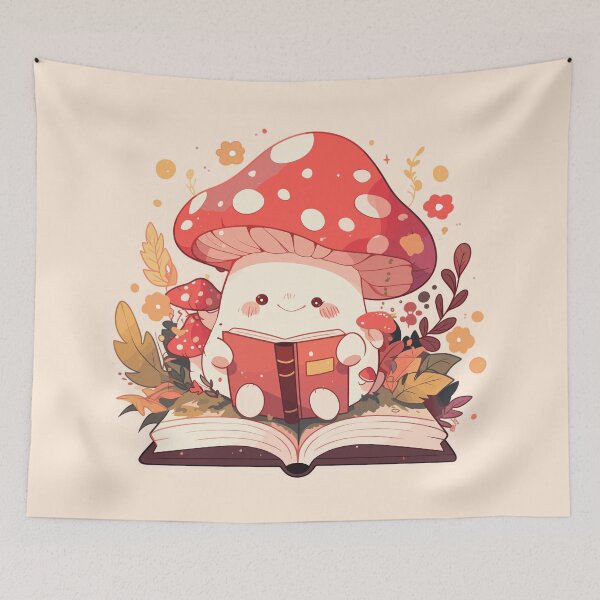 Item preview, Cute Bookish Mushroom designed and sold by RetroPrints.