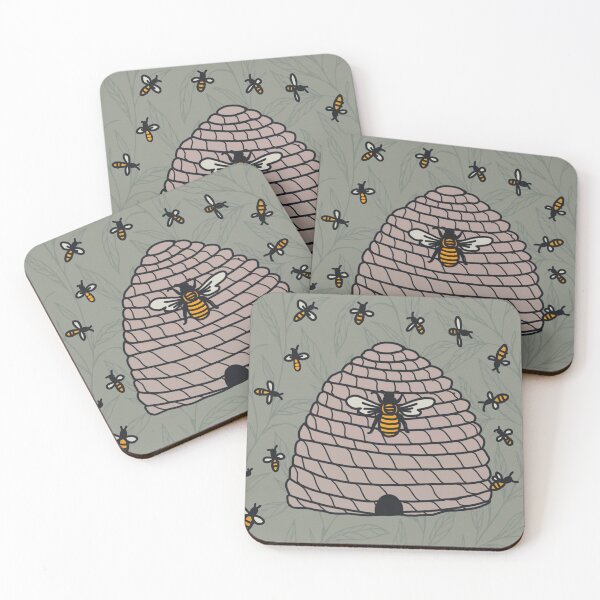 Item preview, Bees and beehive designed and sold by LyneFibres.