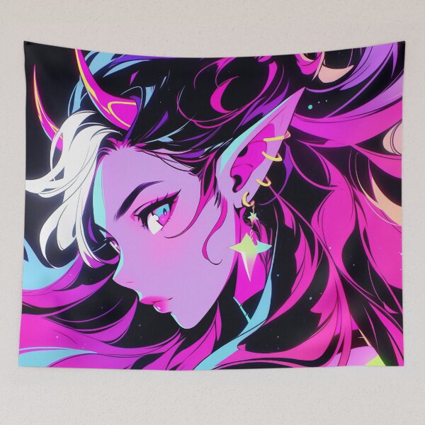 Item preview, Neon Pink Cyber Anime Girl designed and sold by bubblegoth.