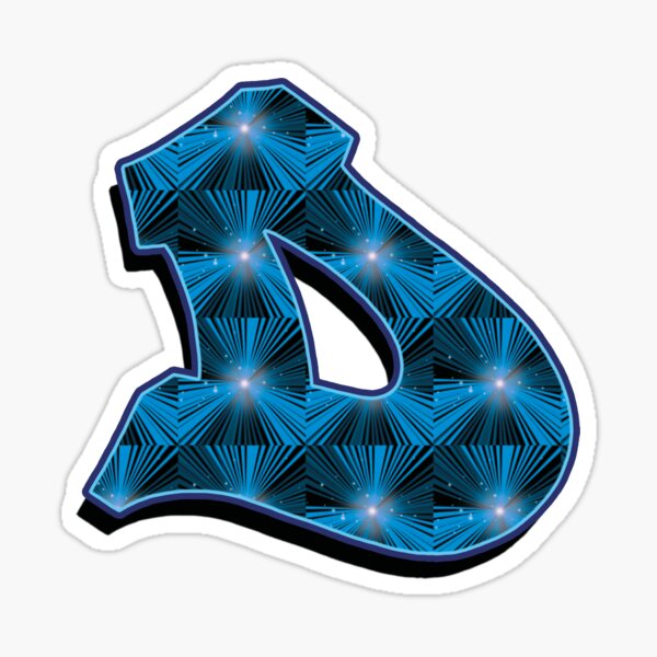 D - Blue Rays Sticker