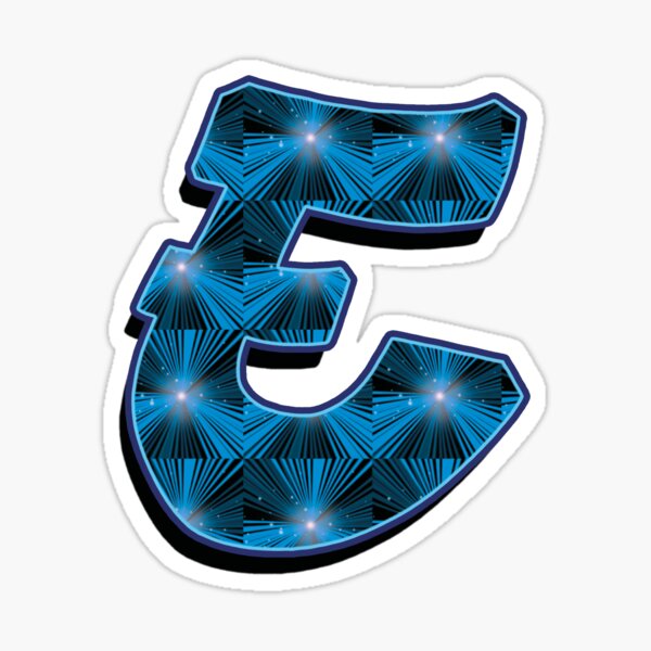 E - Blue Rays Sticker