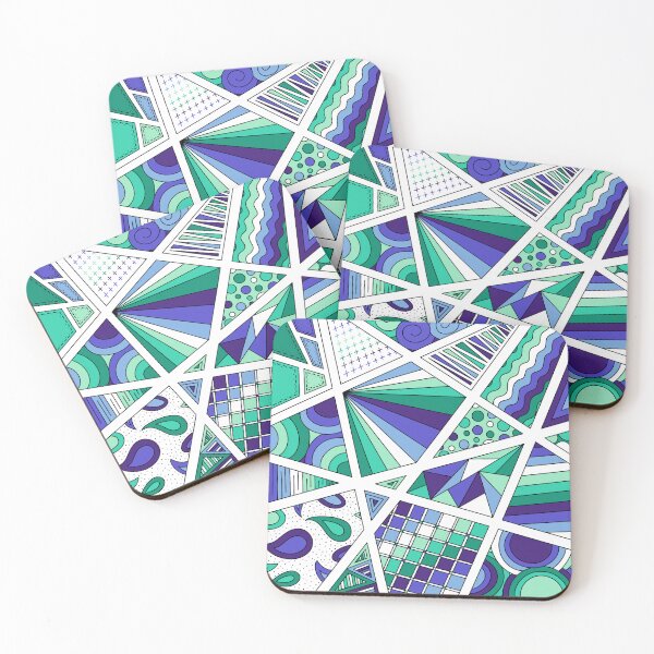 Item preview, Gay Men's Pride Zen Doodle Abstract Modern Blue Green designed and sold by JoyfulJen.