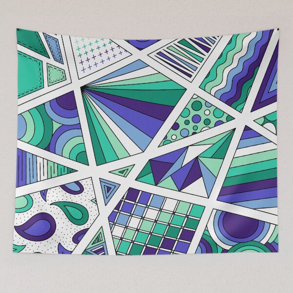 Item preview, Gay Men's Pride Zen Doodle Abstract Modern Blue Green designed and sold by JoyfulJen.