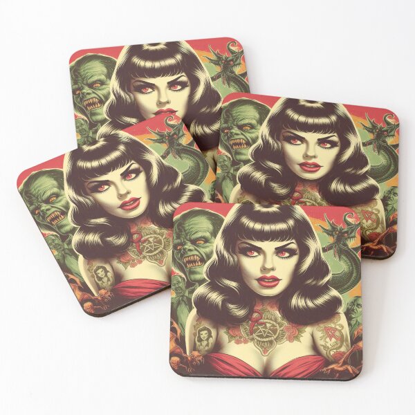 Item preview, Creepy Horror Woman designed and sold by PulpVintage.