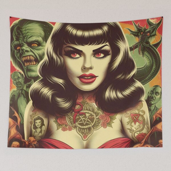 Item preview, Creepy Horror Woman designed and sold by PulpVintage.