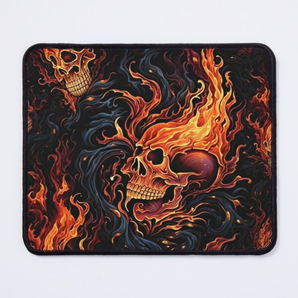 Item preview, Seamless Flame Scull Rebelios Pattern Black Background Horror  designed and sold by SMARTKIT  DESIGNAGENCY.