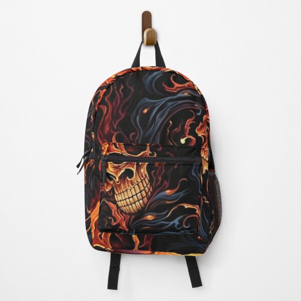 Item preview, Seamless Flame Scull Rebelios Pattern Black Background Horror  designed and sold by SMARTKIT  DESIGNAGENCY.