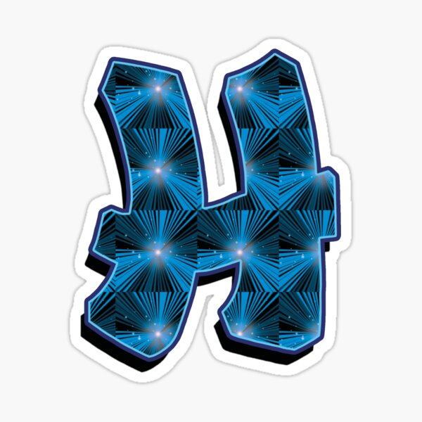 H - Blue Rays Sticker