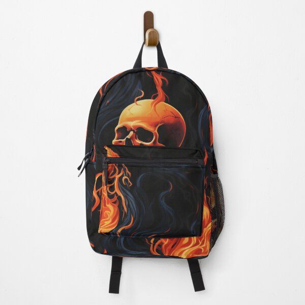 Item preview, Seamless Flame Scull Rebelios Pattern Black Background Horror  designed and sold by SMARTKIT  DESIGNAGENCY.