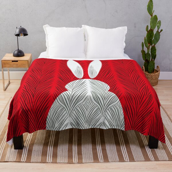 Item preview, White Rabbit on Red Background designed and sold by EnchantArtCo.