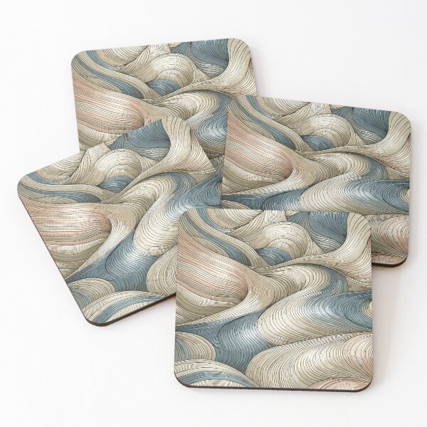 Item preview, Soothing Contours: Earth-Toned Abstract Wave Pattern designed and sold by toobel.