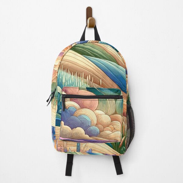 Item preview, Whimsical Landscape: Vibrant Pastoral Abstract Illustration Pattern designed and sold by toobel.