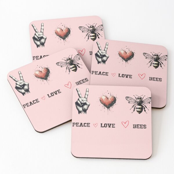 Item preview, Peace Love Bees designed and sold by HeadTurningArt.
