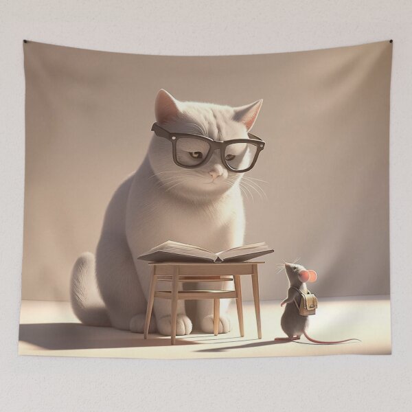 Aperçu de l'œuvre Chat et souris à l'école créée et vendue par arlabetsango.