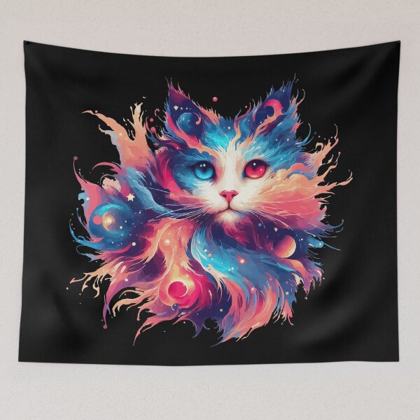 Item preview, Cute Colorful Cosmic Cat in Stars designed and sold by TomFrontierArt.