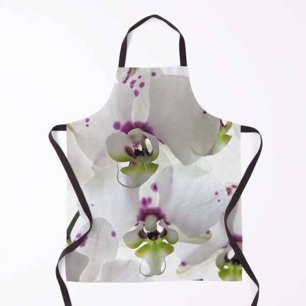 Item preview, White, Fuchscia Pink, Citrus Green Orchids Backlight Close-Up White Background designed and sold by Kizzydesign.