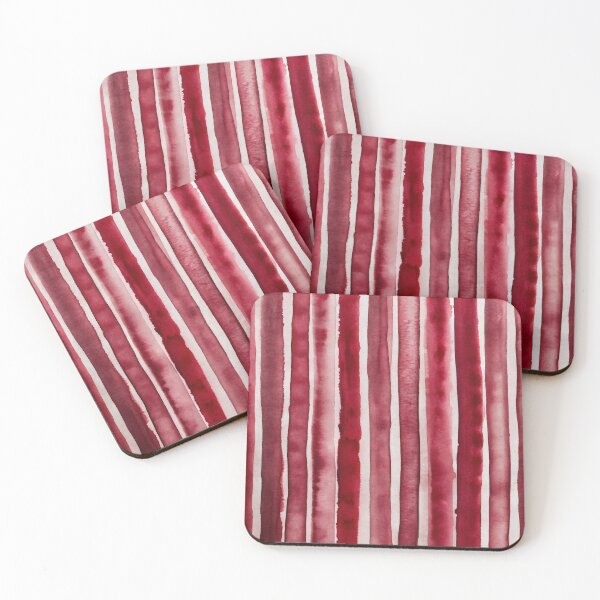 Item preview, Wine red stripes watercolor vertical striped pattern texture designed and sold by patterncrow.