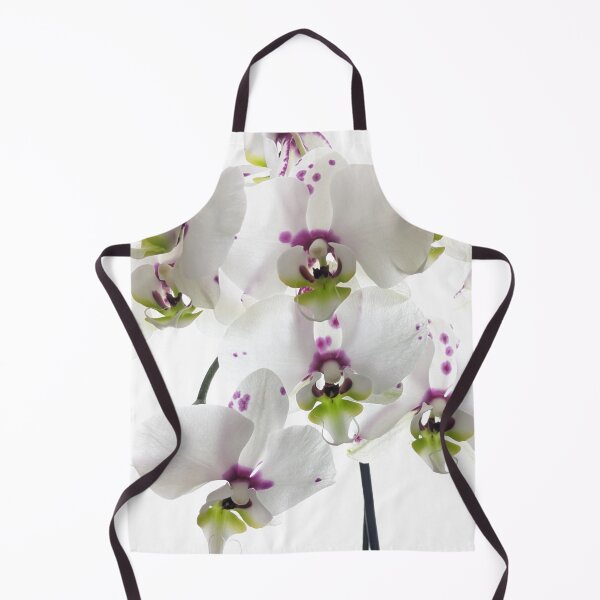 Item preview, White, Fuchscia Pink, Citrus Green Orchids Blooms on Stem Backlight White Background designed and sold by Kizzydesign.