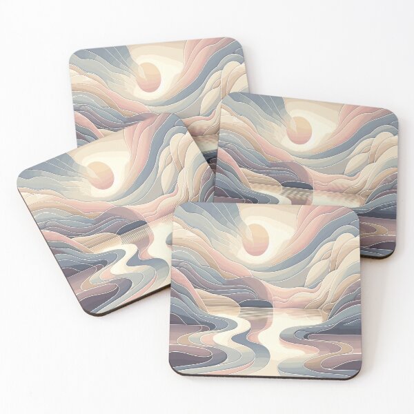 Item preview, Pattern Tranquil Dawn: Abstract Sunrise Reflections designed and sold by toobel.