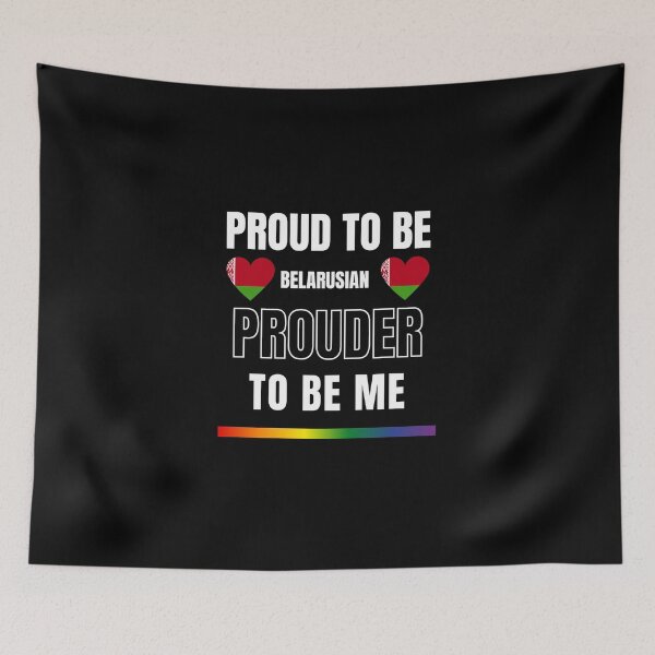 Item preview, LGBTQ Proud To Be Belarusian, Prouder To Be Me T-Shirt, Belarusian T-Shirt, Belarusian Flag Tees, Rainbow Stripe T-Shirt, Sport Tees, Pride Tees, Belarusian Flag Heart, designed and sold by PrideBeProud.