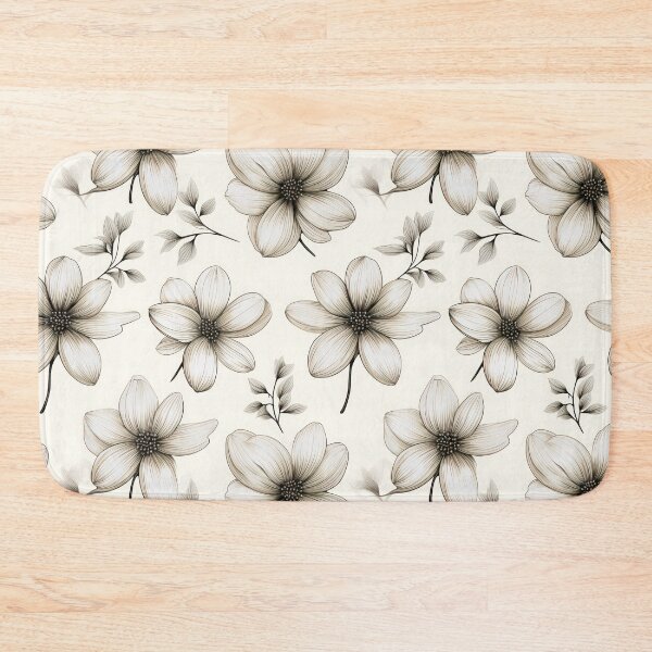 Item preview, Whispering flowers pencil drawing of minimalist patterns designed and sold by Pattern Heaven.