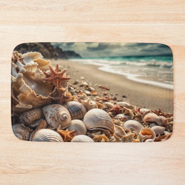 Item preview, Sea shells on a sandy beach designed and sold by Rorulent.