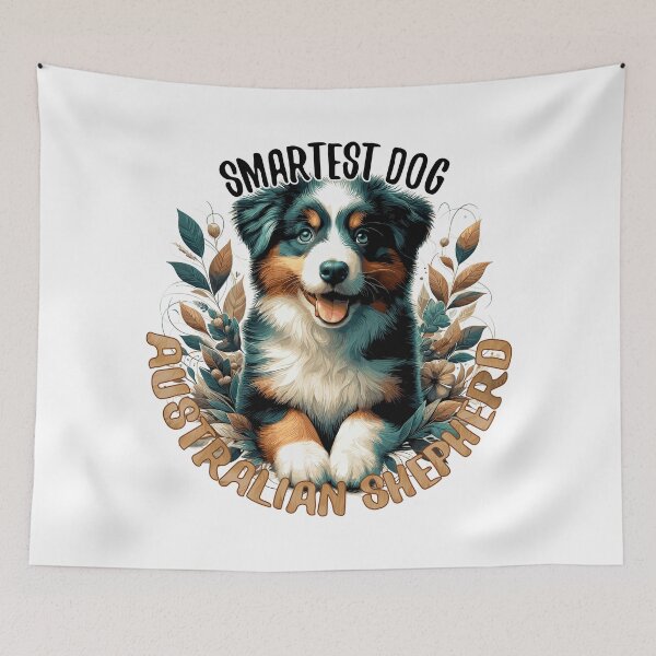 Item preview, Australian Shepherd puppy cute intelligent dog gift designed and sold by Pineapple-Tree.