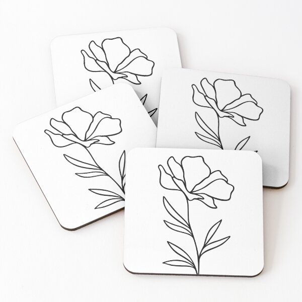 Item preview, Floral Line Art | Elegant Wildflower Leafy Stem designed and sold by RachelFCreative.