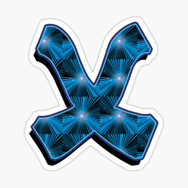 X - Blue Rays Sticker