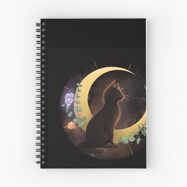 Item preview, Black Cat with Crescent Moon in Round Frame Black Background designed and sold by Badhors215.