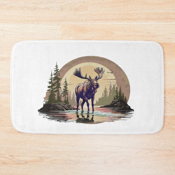 Item preview, Adult Moose, in the River, picturesque landscape of Colorado Rockies designed and sold by markmm9.