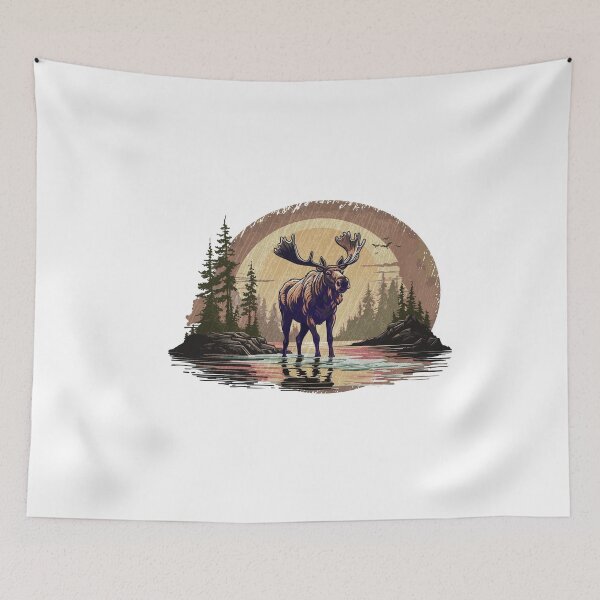 Item preview, Alt Version of Adult Moose, in the River, picturesque landscape of Colorado designed and sold by markmm9.