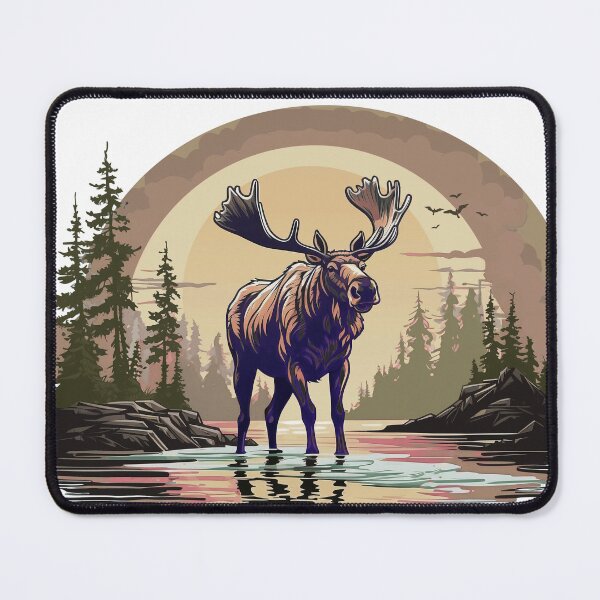 Item preview, Adult Moose, in the River, picturesque landscape of Colorado Rockies designed and sold by markmm9.