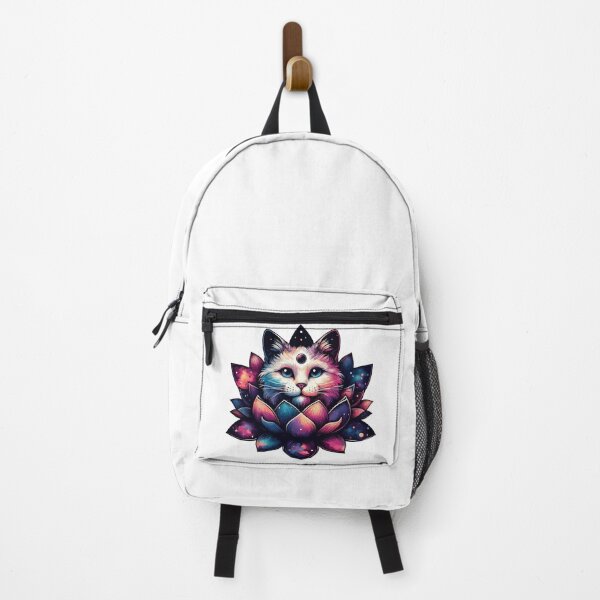 Item preview, Colorful Cosmic Cat in Lotus Flower designed and sold by TomFrontierArt.