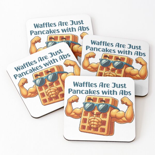 Item preview, Waffles Are Just Pancakes with Abs International Waffle Day designed and sold by Stick-Artistry.
