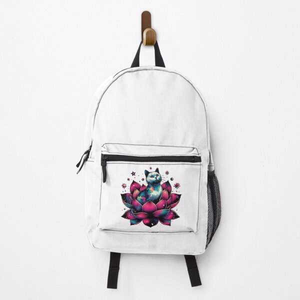 Item preview, Colorful Abstract Cosmic Cat in Lotus Flower designed and sold by TomFrontierArt.