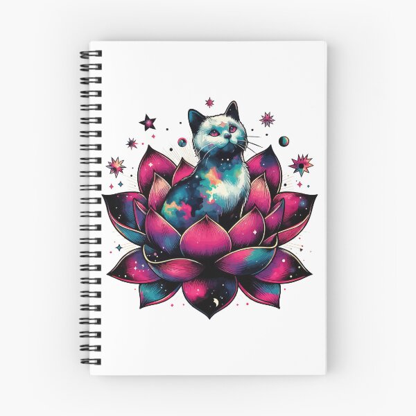 Item preview, Colorful Abstract Cosmic Cat in Lotus Flower designed and sold by TomFrontierArt.