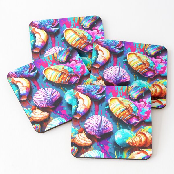 Item preview, Bright colourful shells pattern designed and sold by Rorulent.