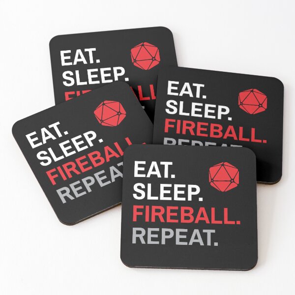 Item preview, D&D Fireball Wizard Eat Sleep Repeat designed and sold by sunburstrpg.