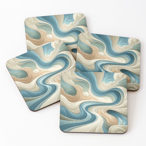 Item preview, Serene Contours Pattern : Earth-Toned Abstract Wave  designed and sold by toobel.