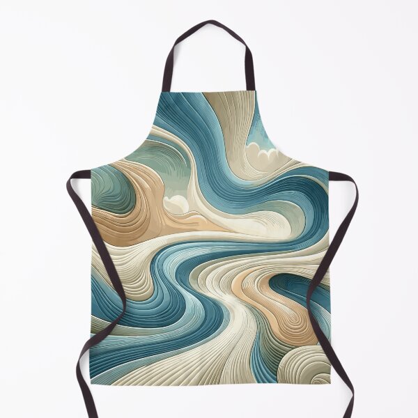 Artikelvorschau, Serene Contours Pattern: Erdfarbene abstrakte Welle entworfen und verkauft von toobel.