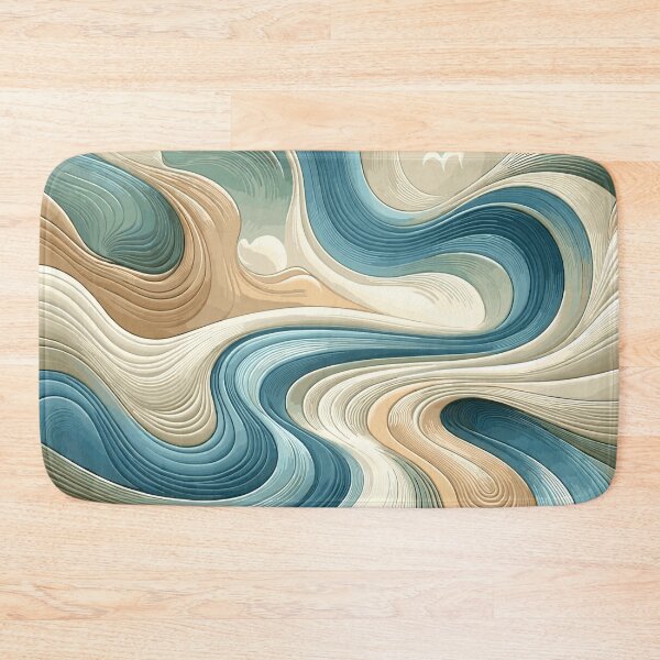 Item preview, Serene Contours Pattern : Earth-Toned Abstract Wave designed and sold by toobel.