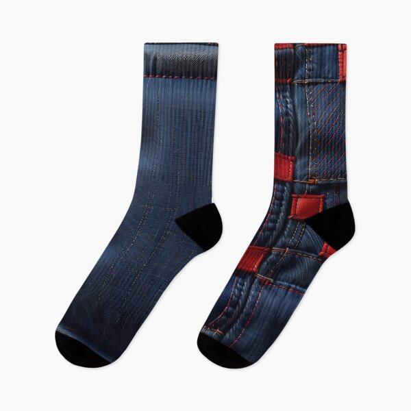 Item preview, Blue And Red Abstract Denim Pattern designed and sold by TheArtOfPat.