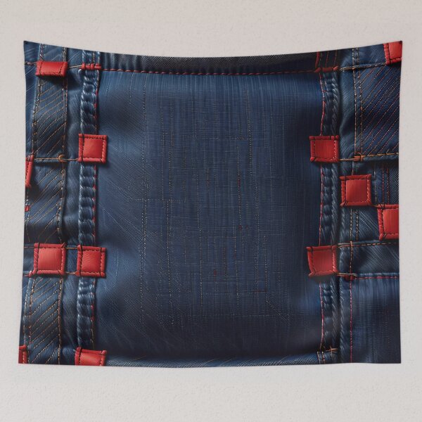 Item preview, Blue And Red Abstract Denim Pattern designed and sold by TheArtOfPat.