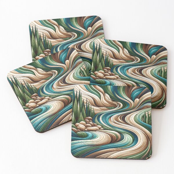 Item preview, Emerald River Flow: Luxurious Nature-Inspired Wavy Patterns for Eco-Chic designed and sold by toobel.