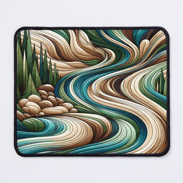 Item preview, Emerald River Flow: Luxurious Nature-Inspired Wavy Patterns for Eco-Chic designed and sold by toobel.